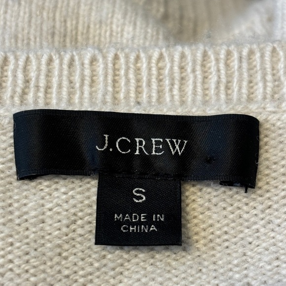J. Crew Cream Beige Wool Cashmere Blend Ovrsized Crew Neck Sweater Size S - Picture 6 of 12